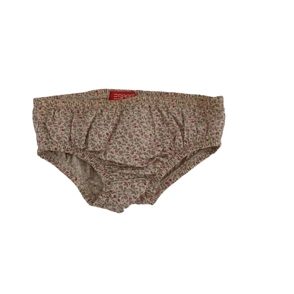 ESPRIT INFANT DRESS WITH DIAPER CVR, 100% COTTON, PINK / LIGHT GREEN FLORAL, 12M - Picture 5 of 5